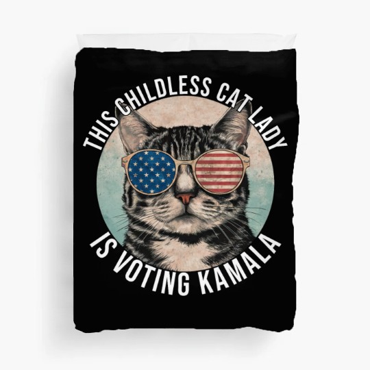 This Childless Cat Lady Is Voting Kamala Duvet Covers