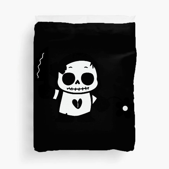 Halloween Girl with Flower and Knife Duvet Covers