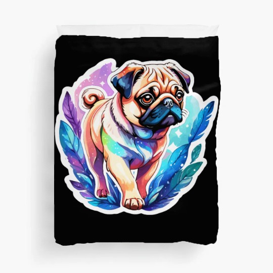 Pug Watercolor Duvet Covers