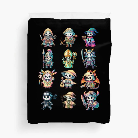 Skeleton Adventure Dungeon Characters Fantasy Duvet Covers