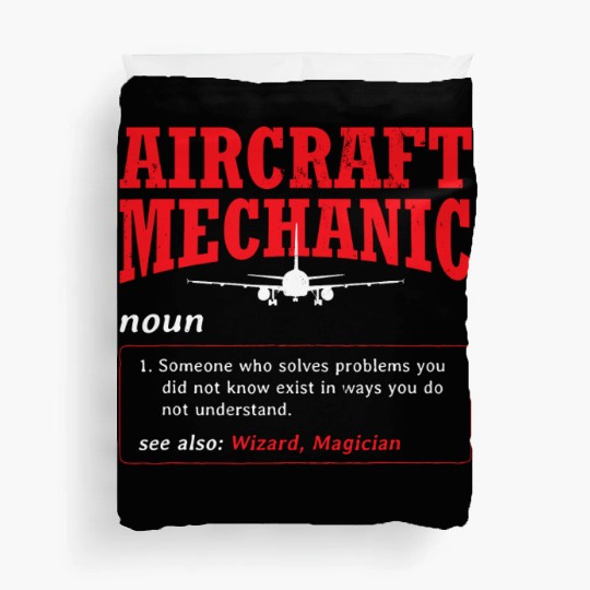 Aircraft Mechanic Definition Airplane Aircraft Duvet Covers