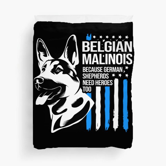 4th Of July US Flag Belgian Malinois K9 Dog Duvet Covers