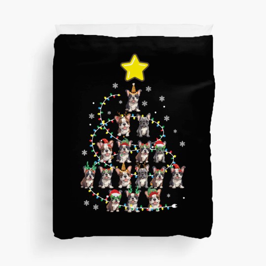 French Bulldog Christmas Tree Dog Santa Xmas Frenc Duvet Covers