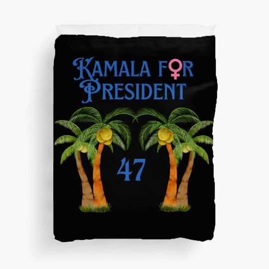 Kamala for President Coconut Tree Kamala Harris Duvet Covers