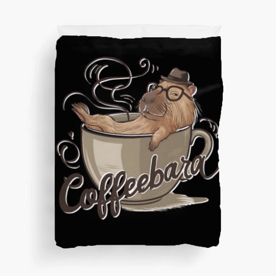 Coffeebara Capybara Coffedrinker Duvet Covers