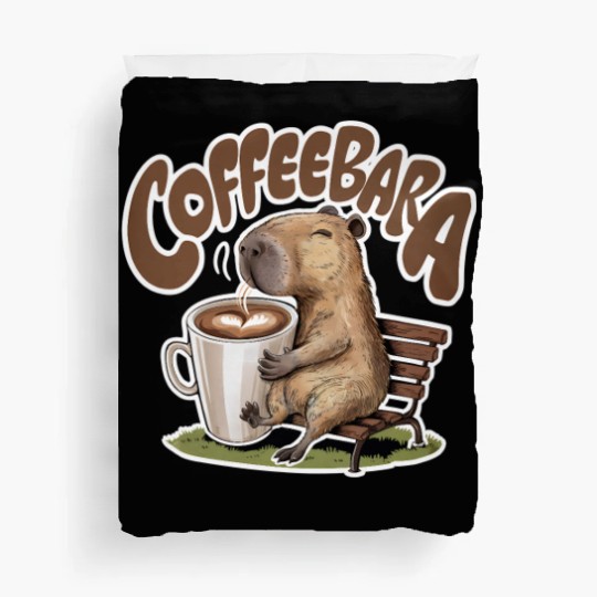 Coffeebara Capybara Coffedrinker Duvet Covers
