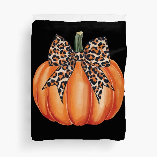 bow pumpkin fall Duvet Covers