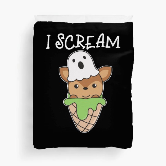 Deer Halloween Ghost I Scream Ice Cream Pun Duvet Covers