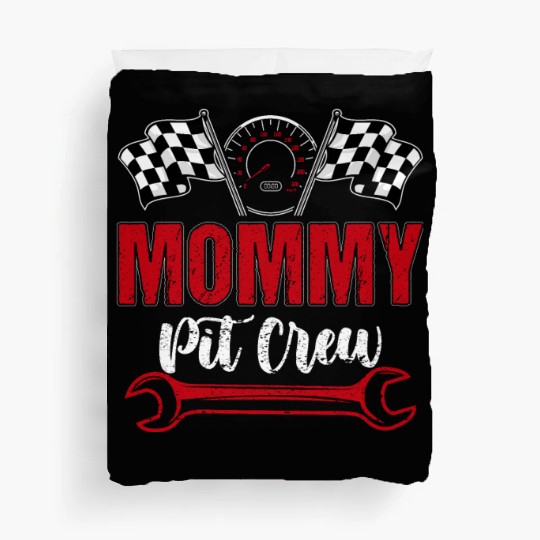 Race Car Birthday Party Family Mommy Pit Crew Duvet Covers