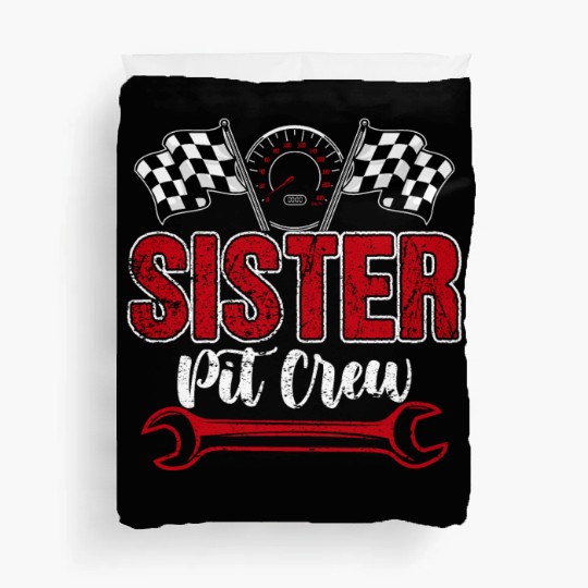 Birthday Party Racing Family Sister Pit Crew Duvet Covers