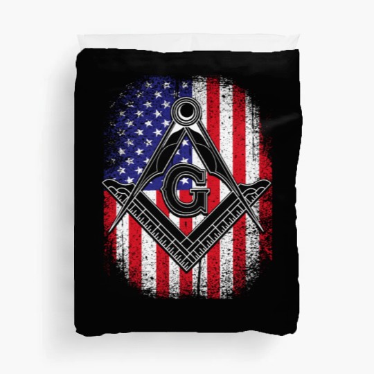 4th Of July US Flag Freemason Masonic Symbol Duvet Covers