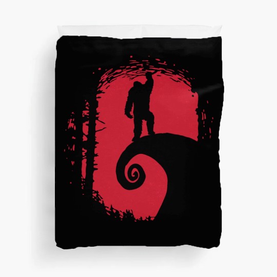 In The Red Forest With Bigfoot Duvet Covers
