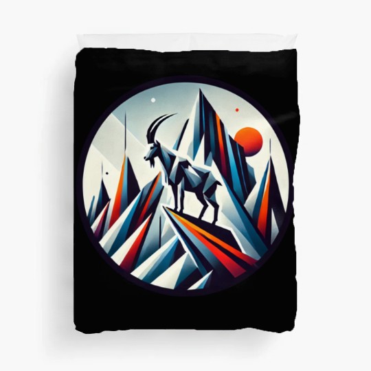 Abstract mountain goat Duvet Covers