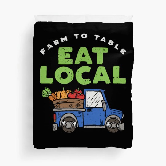 Farmers Market I Eat Local I Organic Food Duvet Covers