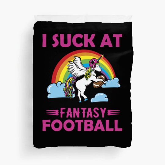 I Suck at Fantasy Football Unicorn Rainbow Duvet Covers