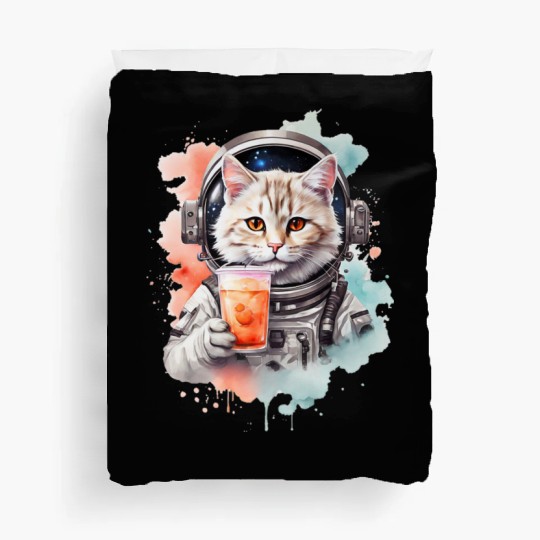 Space Cat Japanese Retro Kawaii Cute Kawaii Astron Duvet Covers