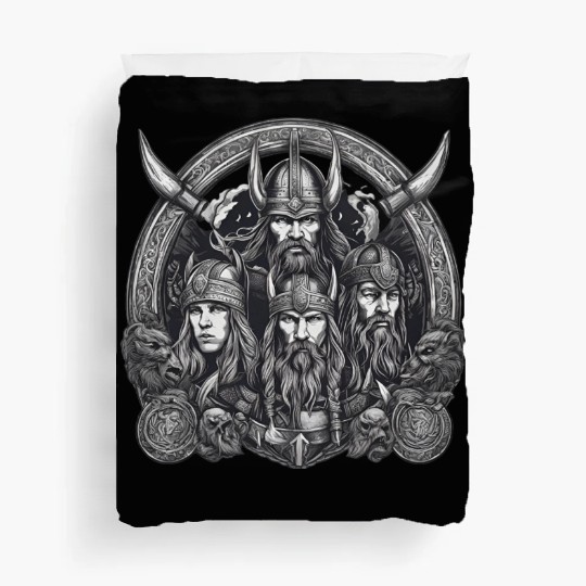 viking warriors Duvet Covers
