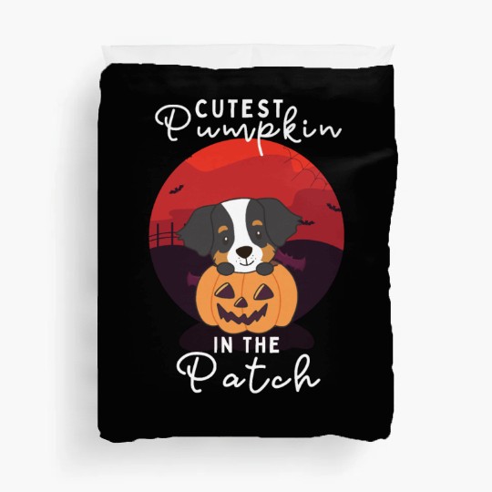 Bernese Mountain Dog Cutest Pumpkin In The Patch Duvet Covers