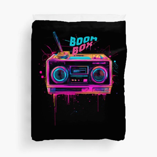 boombox 80s music Duvet Covers