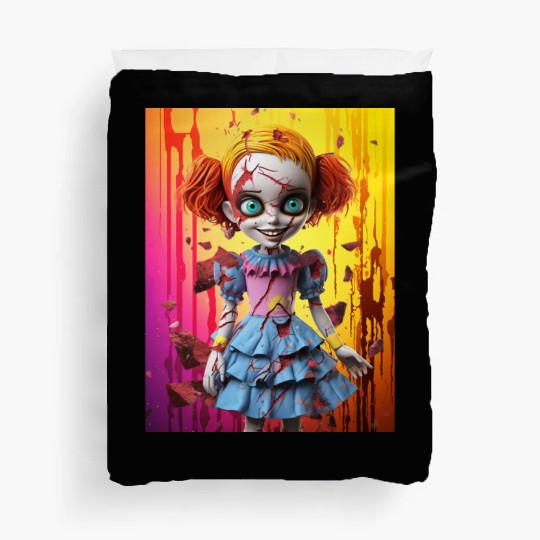Horror Doll embrace the fear Duvet Covers