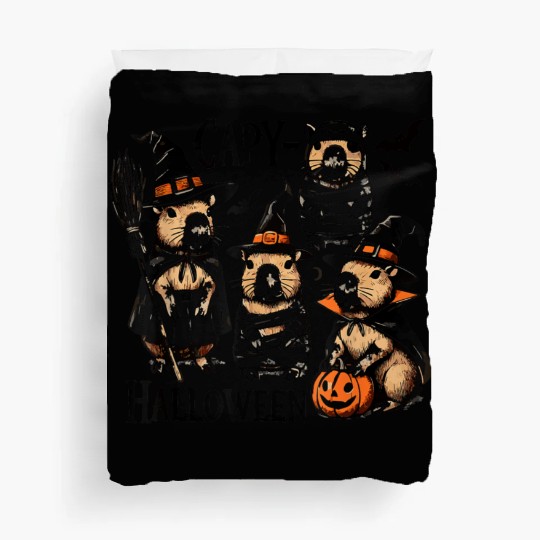 Adorable Spooky Capybara Halloween Costume Duvet Covers