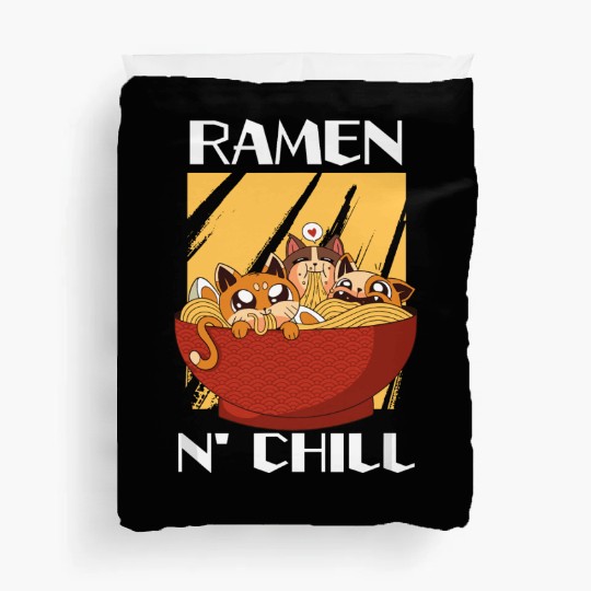 Cute Kawaii Cat Ramen Bowl Japanese Noodle Soup Duvet Covers