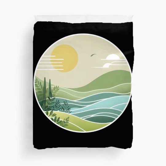 The Peaceful Green Hills Duvet Covers