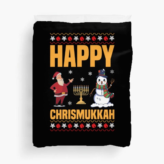 Happy Chrismukkah Funny Hanukkah Christmas Santa Duvet Covers