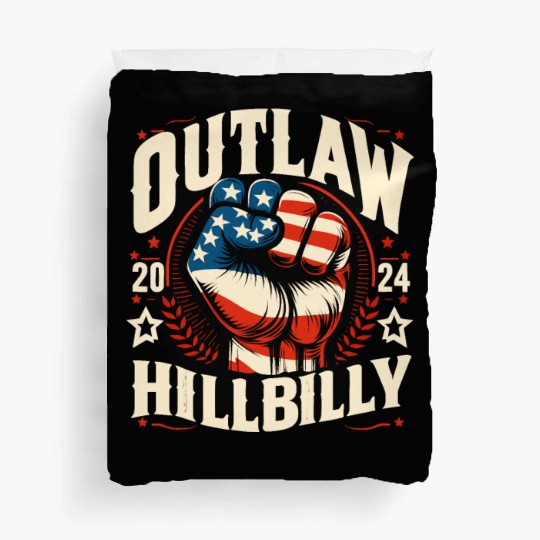 Vintage Retro US Flag Outlaw Hillbilly 2024 Trump Duvet Covers