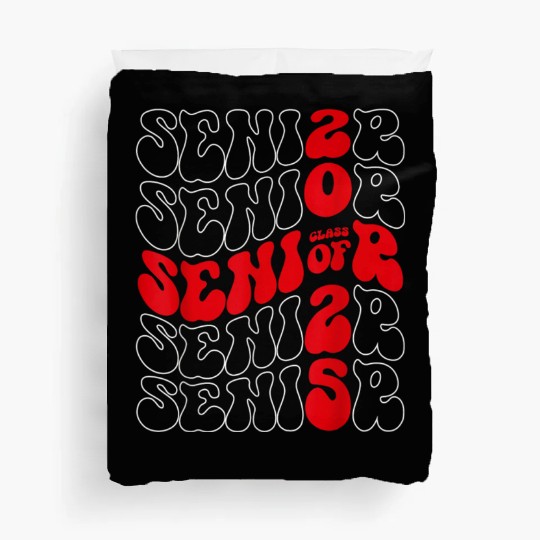 Class of 2025 Senior 2025 Graduation Groovy Back T Duvet Covers