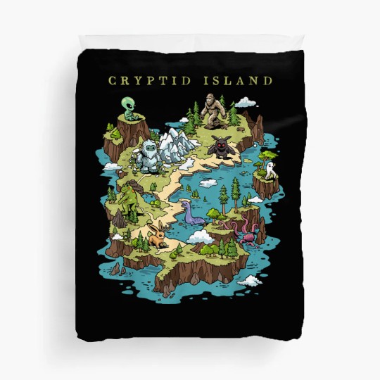 Cryptid Bigfoot Loch Ness Monster Mothman Jersey Duvet Covers