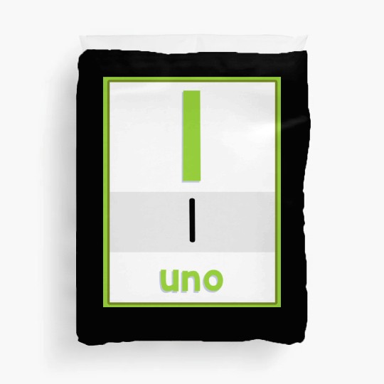 Spanish numbers Uno Duvet Covers