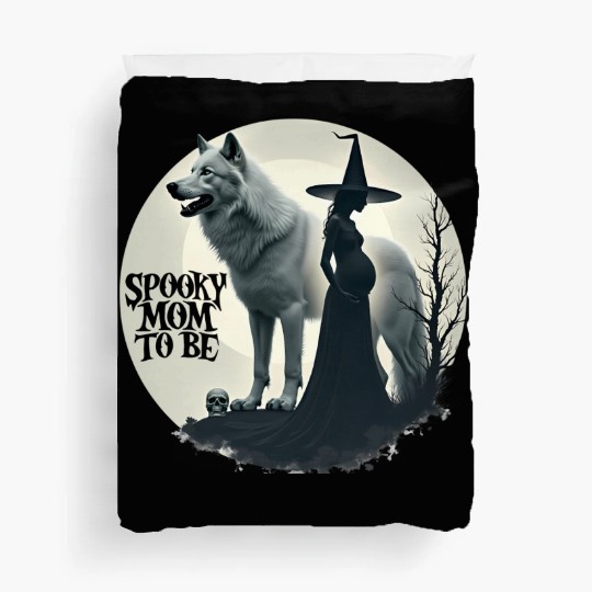 Spooky Mom To Be Baby Announcement Duvet Covers