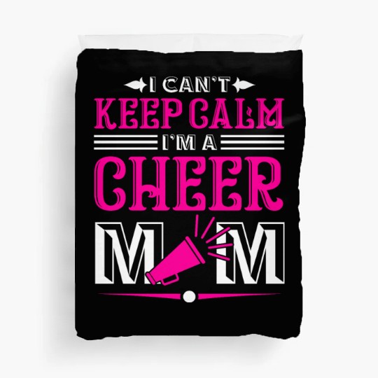 Keep Calm Cheer Mom Cheerleading Mother's Day Duvet Covers