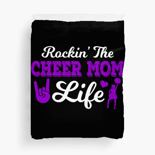 Rockin Cheer Mom Life Cheerleading Mother's Day Duvet Covers