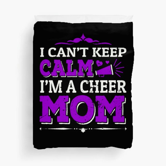Keep Calm Cheer Mom Cheerleading Mother's Day Duvet Covers