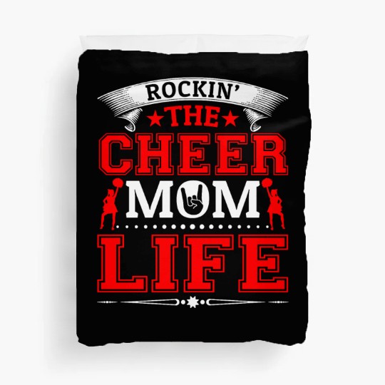 Rockin Cheer Mom Life Cheerleading Mother's Day Duvet Covers