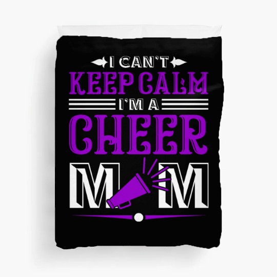 Keep Calm Cheer Mom Cheerleading Mother's Day Duvet Covers