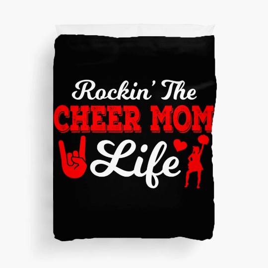Rockin Cheer Mom Life Cheerleading Mother's Day Duvet Covers