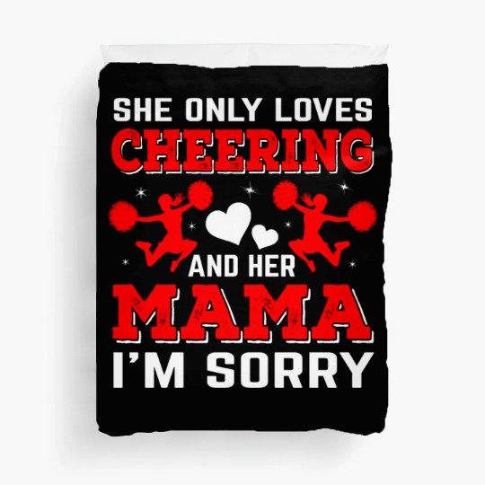 Loves Cheer Mom Cheerleading Mommy Mother's Da Duvet Covers