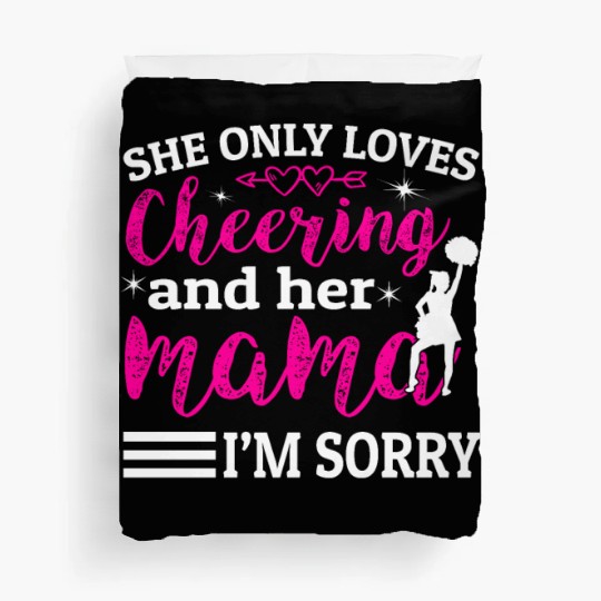 Loves Cheer Mom Cheerleading Mommy Mother's Da Duvet Covers