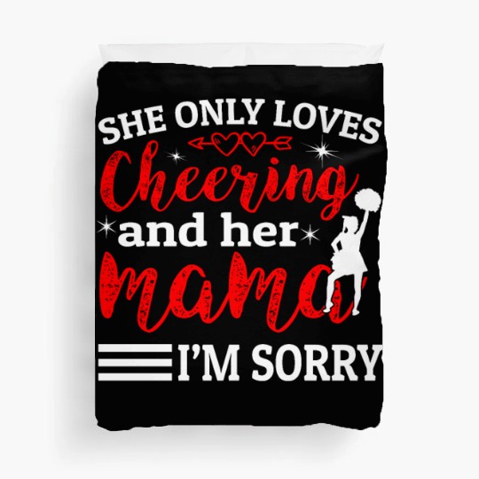 Loves Cheer Mom Cheerleading Mommy Mother's Da Duvet Covers