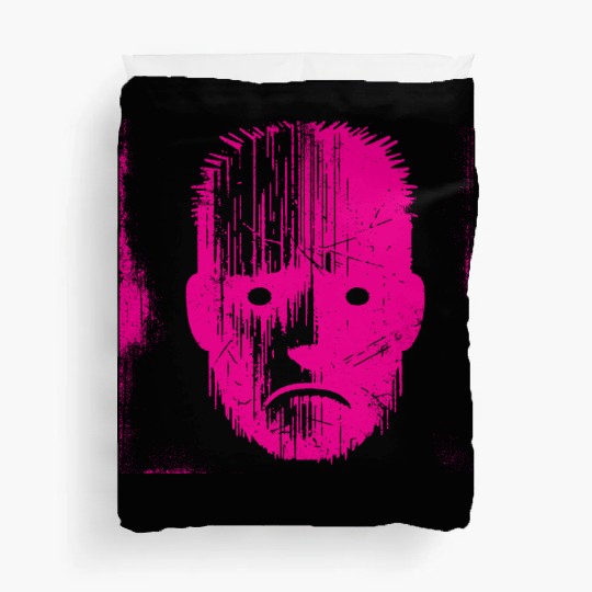 Sad Weird Face Pink Duvet Covers