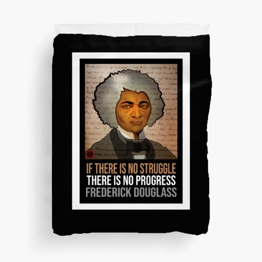 Frederick Douglass illustrated portrait and quote Duvet Covers