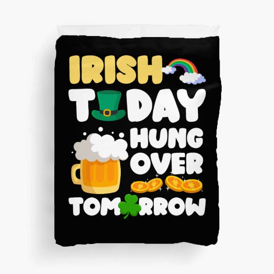 Ireland Shamrock Gold Flag Duvet Covers