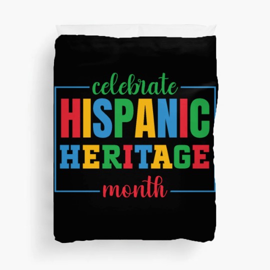 Hispanic heritage month colorful text image colorf Duvet Covers