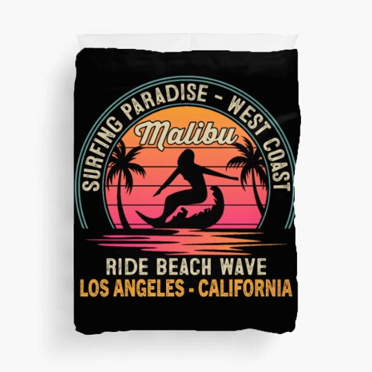 A NEST COAST NG PARADISE - SURFING Malibu RIDE BEA Duvet Covers