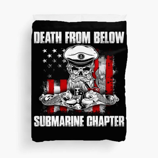 Death From Below Submarine Chapter Patriotic Duvet Covers