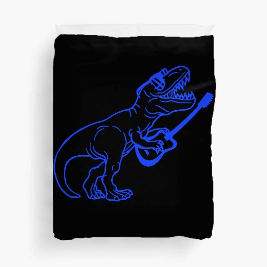 T. Rex Dino DJ Dinosaur Party Animal Plays Guitar Duvet Covers