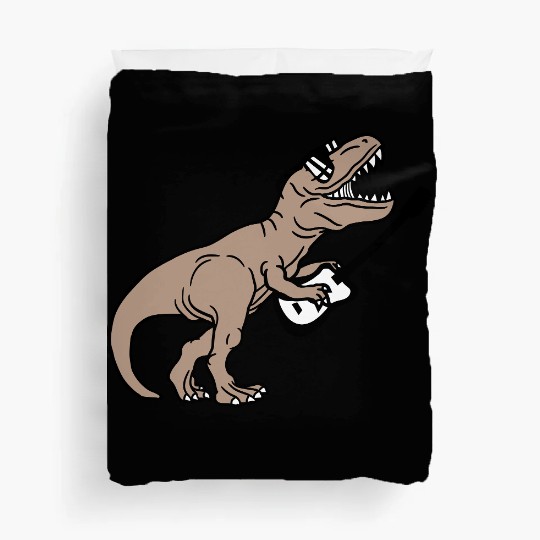 T. Rex Dino DJ Dinosaur Party Animal Plays Guitar Duvet Covers